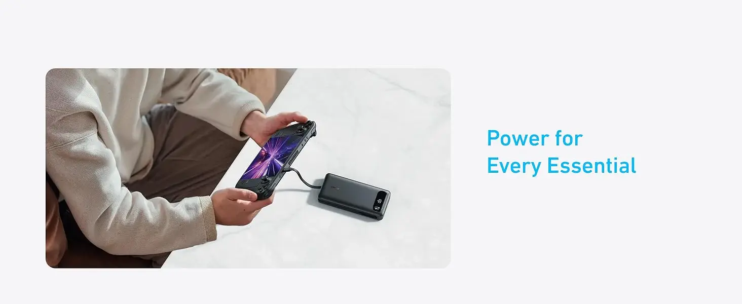 Anker Two-Way Power Bank Built in USB-C Cable 87W 20,000mAh - Black