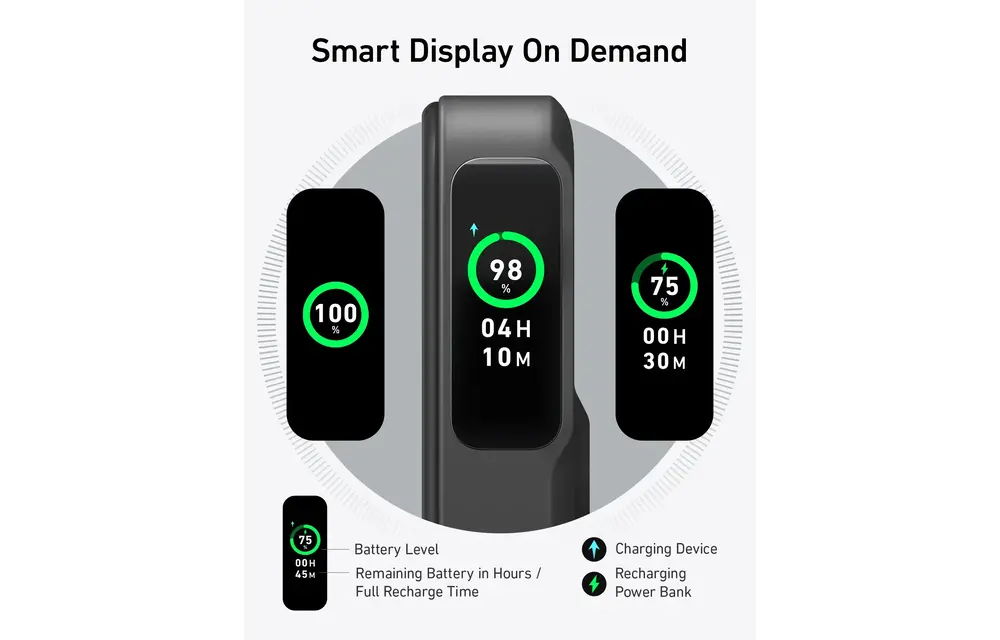 Anker MagGo Power Bank 10K with Stand & Smart Display 10,000mAh - Black