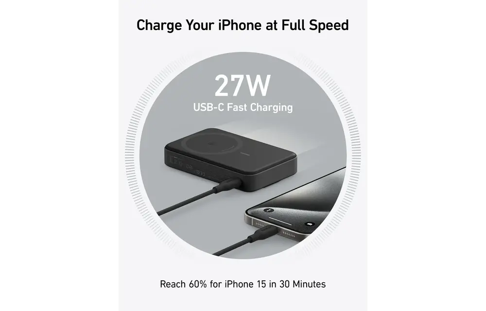 Anker MagGo Power Bank 10K with Stand & Smart Display 10,000mAh - Black