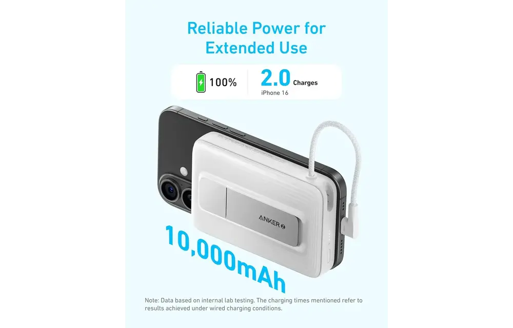 Anker Zolo Magnetic Power Bank Built in Stand & USB-C 30W Cable 10,000mAh - Black