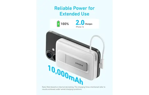 Anker Zolo Magnetic Power Bank Built in Stand & USB-C 30W Cable 10,000mAh - Black