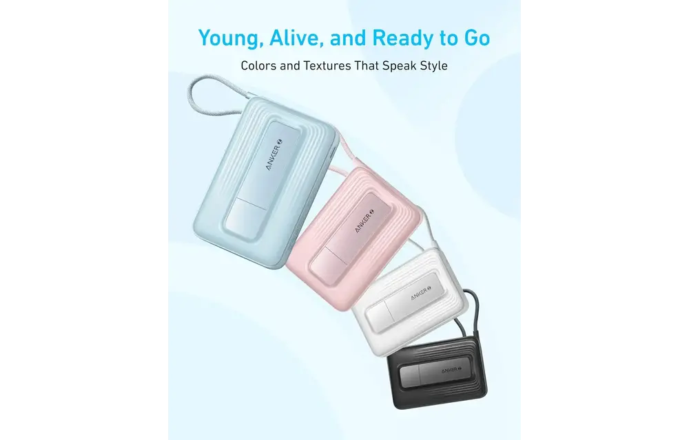 Anker Zolo Magnetic Power Bank Built in Stand & USB-C 30W Cable 10,000mAh - Black