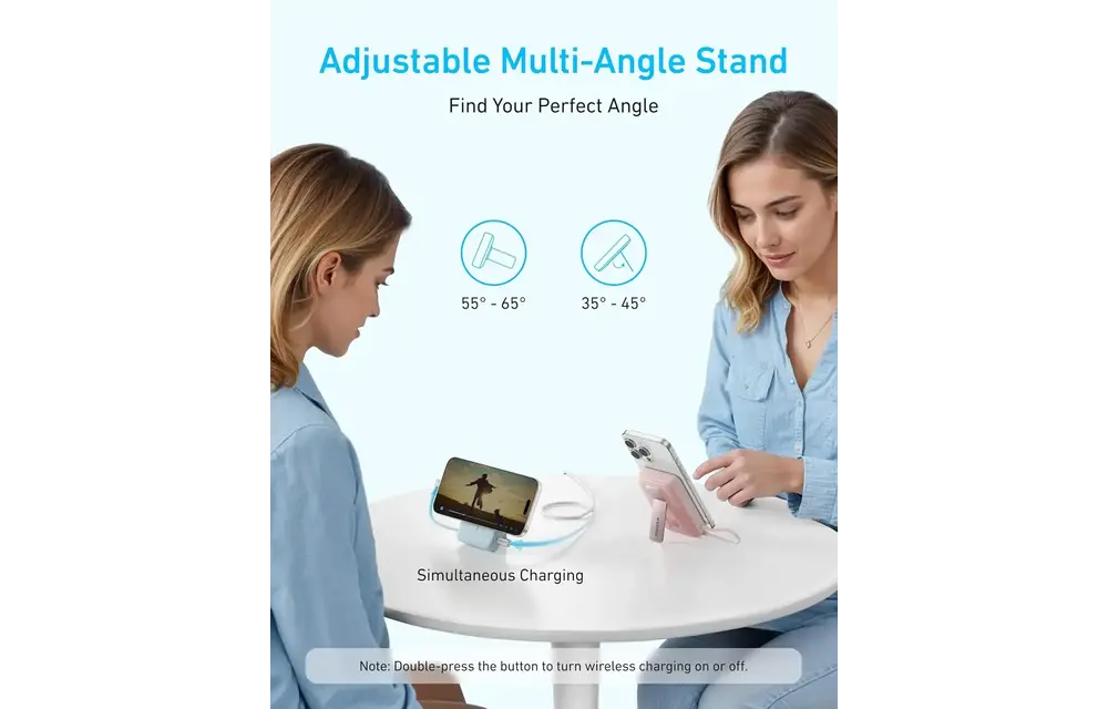 Anker Zolo Magnetic Power Bank Built in Stand & USB-C 30W Cable 10,000mAh - Black