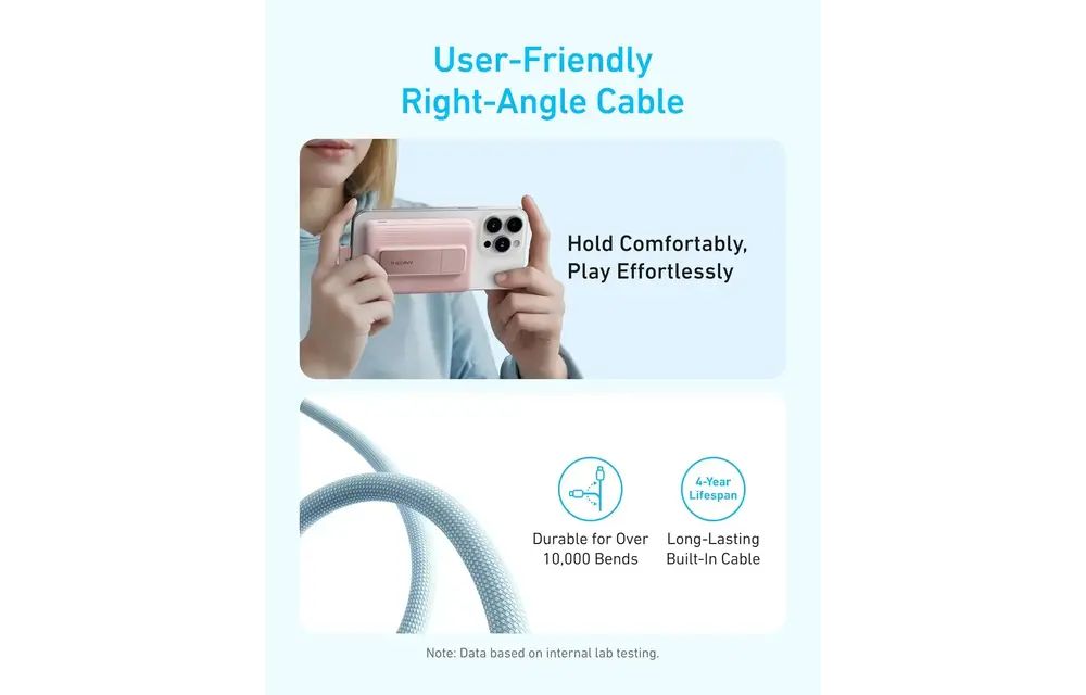 Anker Zolo Magnetic Power Bank Built in Stand & USB-C 30W Cable 10,000mAh - Black