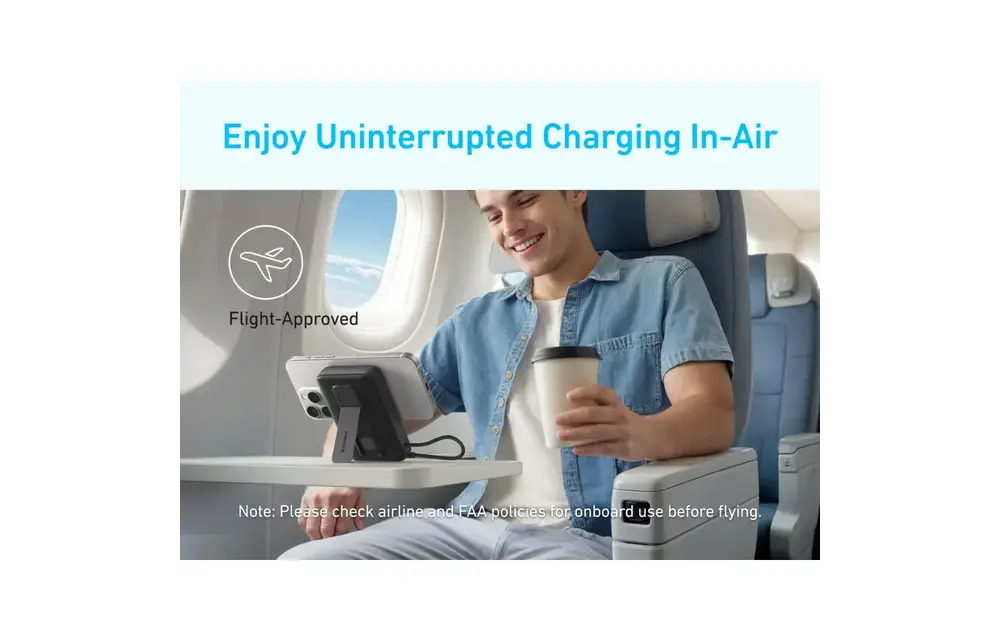 Anker Zolo Magnetic Power Bank Built in Stand & USB-C 30W Cable 10,000mAh - Black