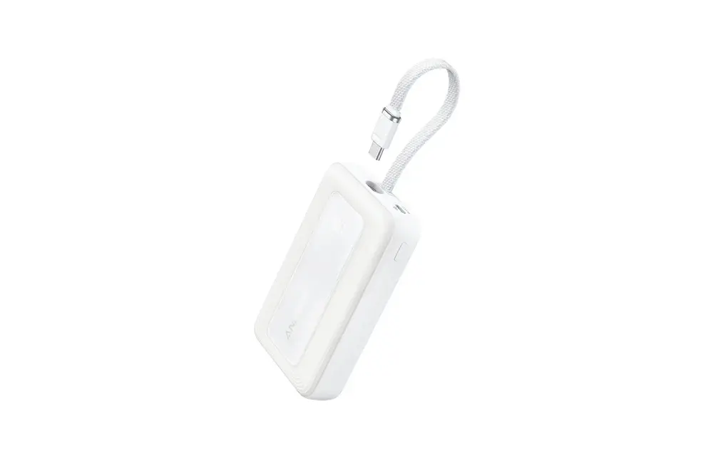 Anker Zolo Fast Charging Power Bank Built in USB-C Cable 10,000mAh - White