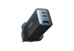 Anker High Speed 3-in1 GaN Charger 65W, 2 Type-C & 1 USB-A Port - Black