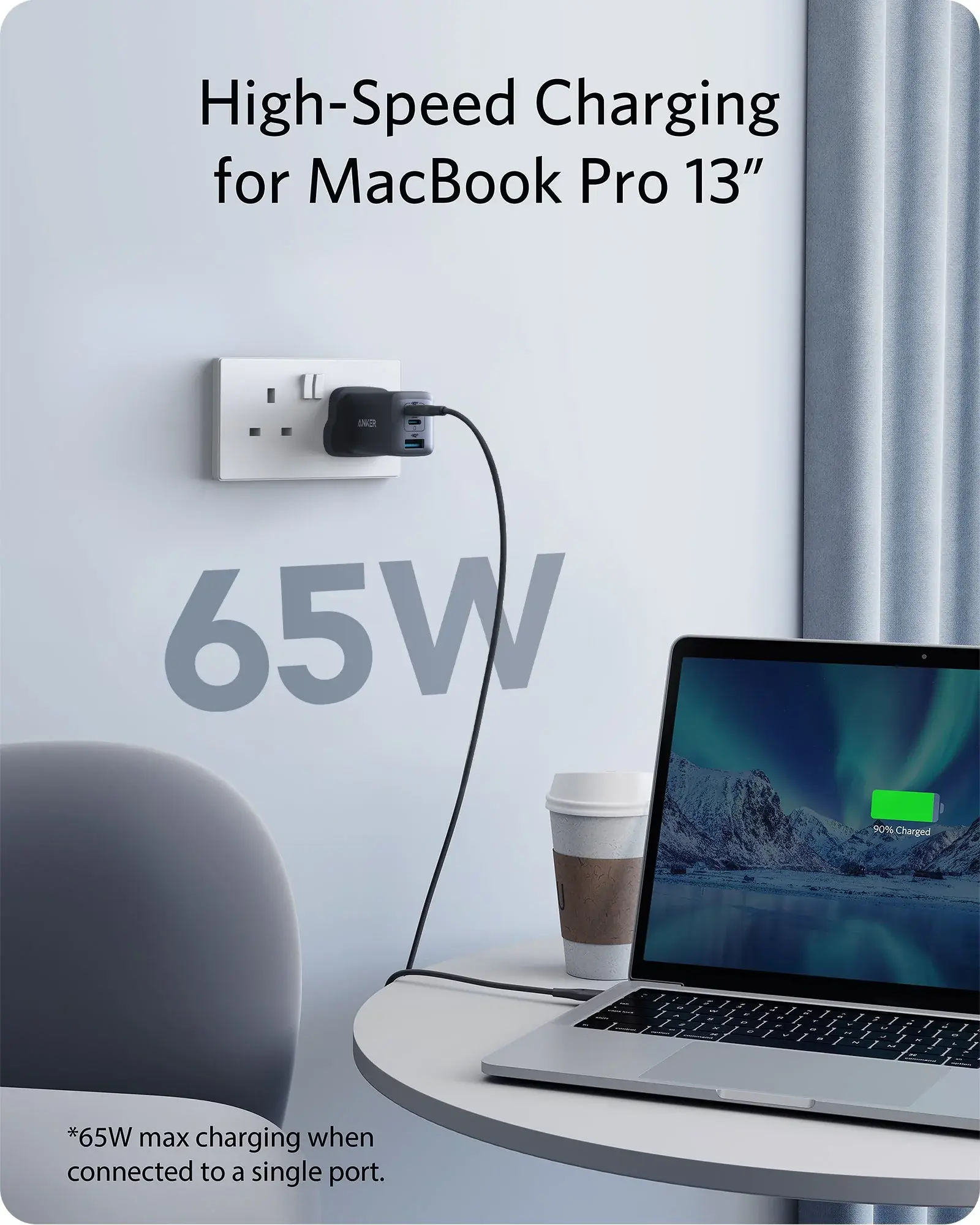 Anker High Speed 3-in1 GaN Charger 65W - Black