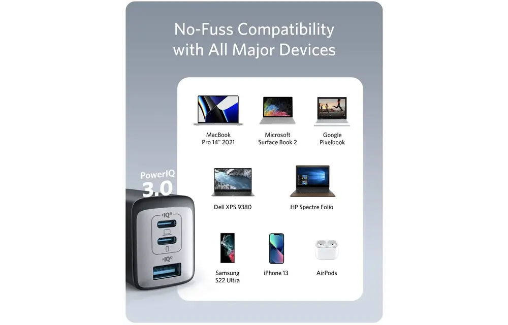 Anker High Speed 3-in1 GaN Charger 65W - Black