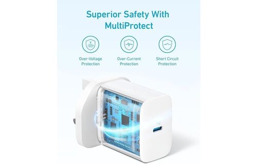 Anker High Speed 20W USB-C Wall Charger with USB-C Cable 1.5m - White