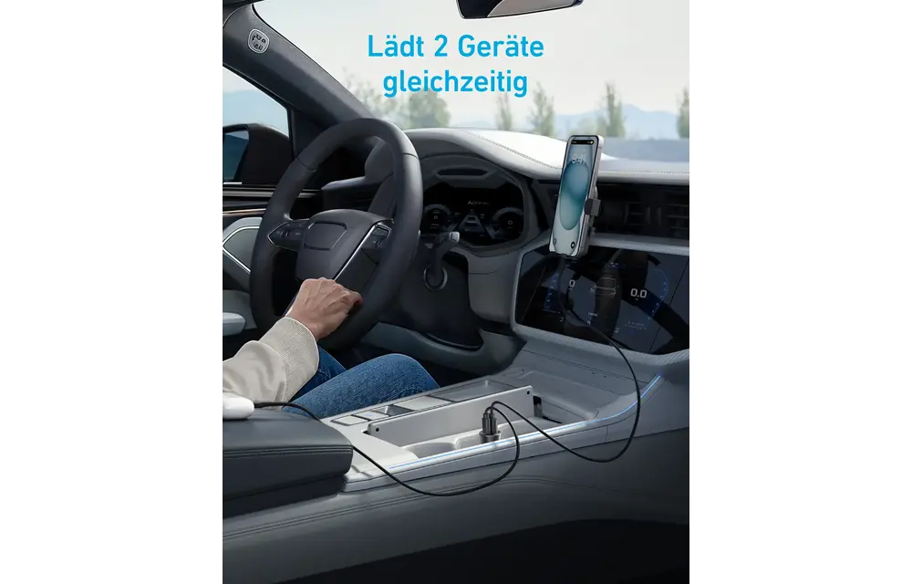 Anker Ultra Compact Dual Port USB-C+USB Car Charger 30W - Black