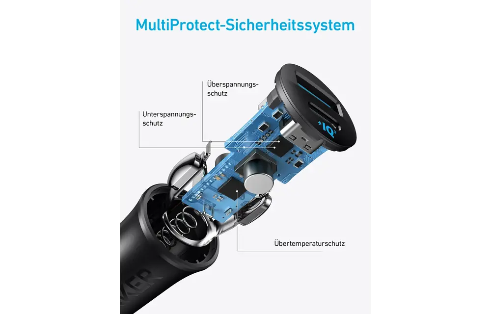 Anker Ultra Compact Dual Port USB-C+USB Car Charger 30W - Black