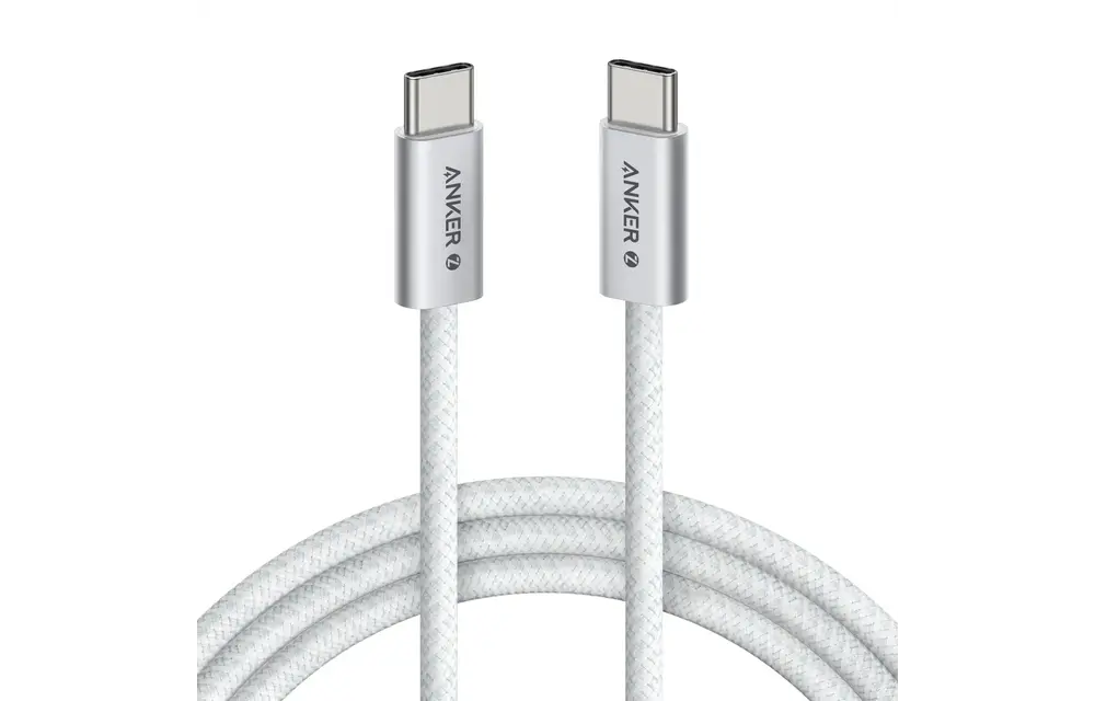 Anker Zolo Dirt-Resistant Braided Fast Charging USB-C Cable 240W, 6ft/1.83m - White