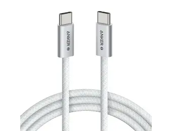 Anker Zolo Dirt-Resistant Braided Fast Charging USB-C Cable 240W, 6ft/1.83m - White