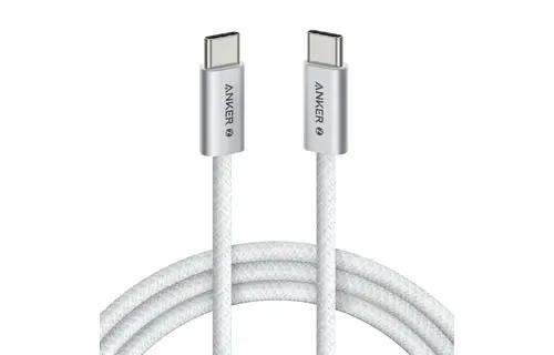 Anker Zolo Dirt-Resistant Braided Fast Charging USB-C Cable 240W, 6ft/1.83m - White