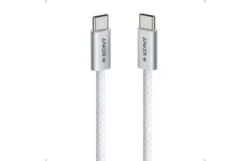 Anker Zolo Dirt-Resistant Braided Fast Charging USB-C Cable 240W, 6ft/1.83m - White