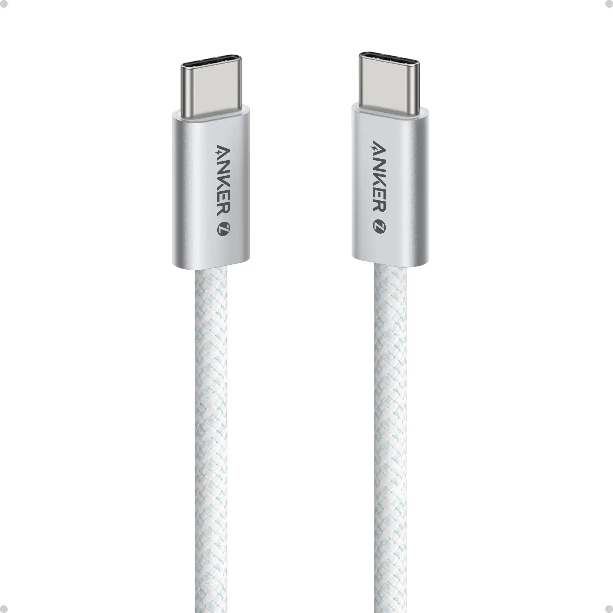 Anker Zolo Dirt-Resistant Braided Fast Charging USB-C Cable 240W, 6ft/1.83m - White