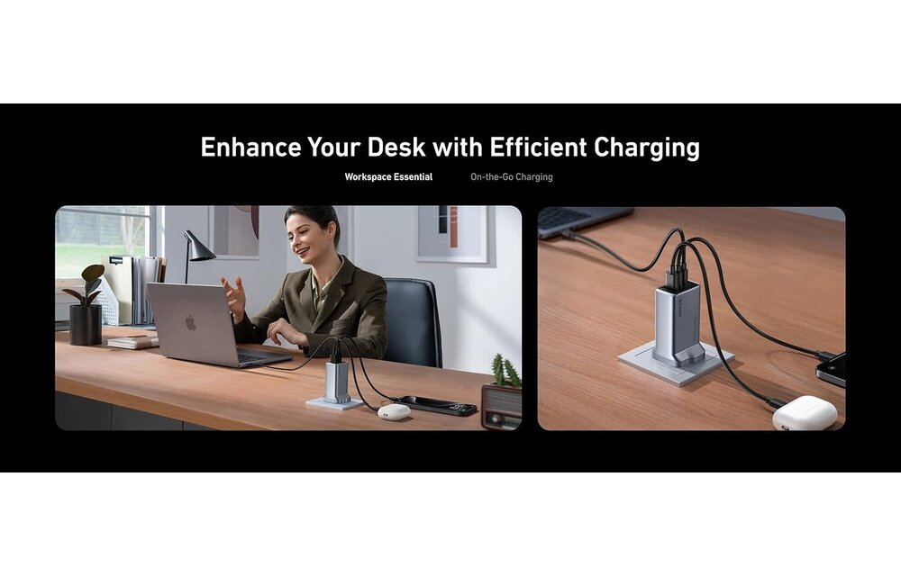 Anker Prime Powerful and Portable Charger 3 Ports GaN Charger 100W  - Gray