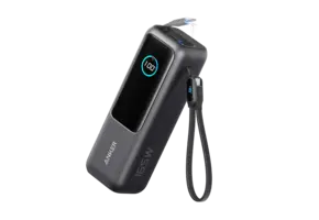 Anker Laptop Power Bank 25K,165W, Built-In Retractable 2x-USB-C Cables 2x-Extra-Port 25"000mAh - Black