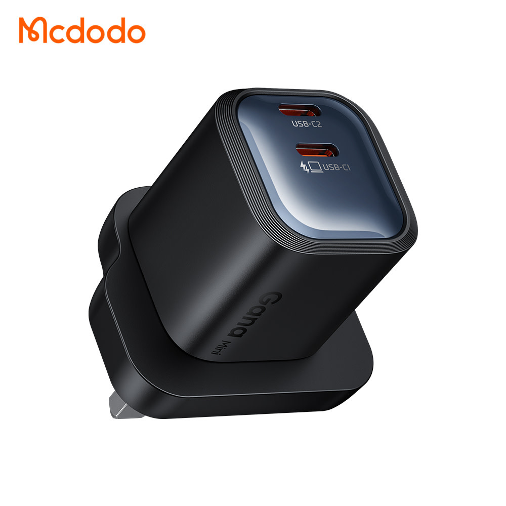 Mcdodo Gana Mini Gan Tech Dual USB-C Ports Charger 45W - Black