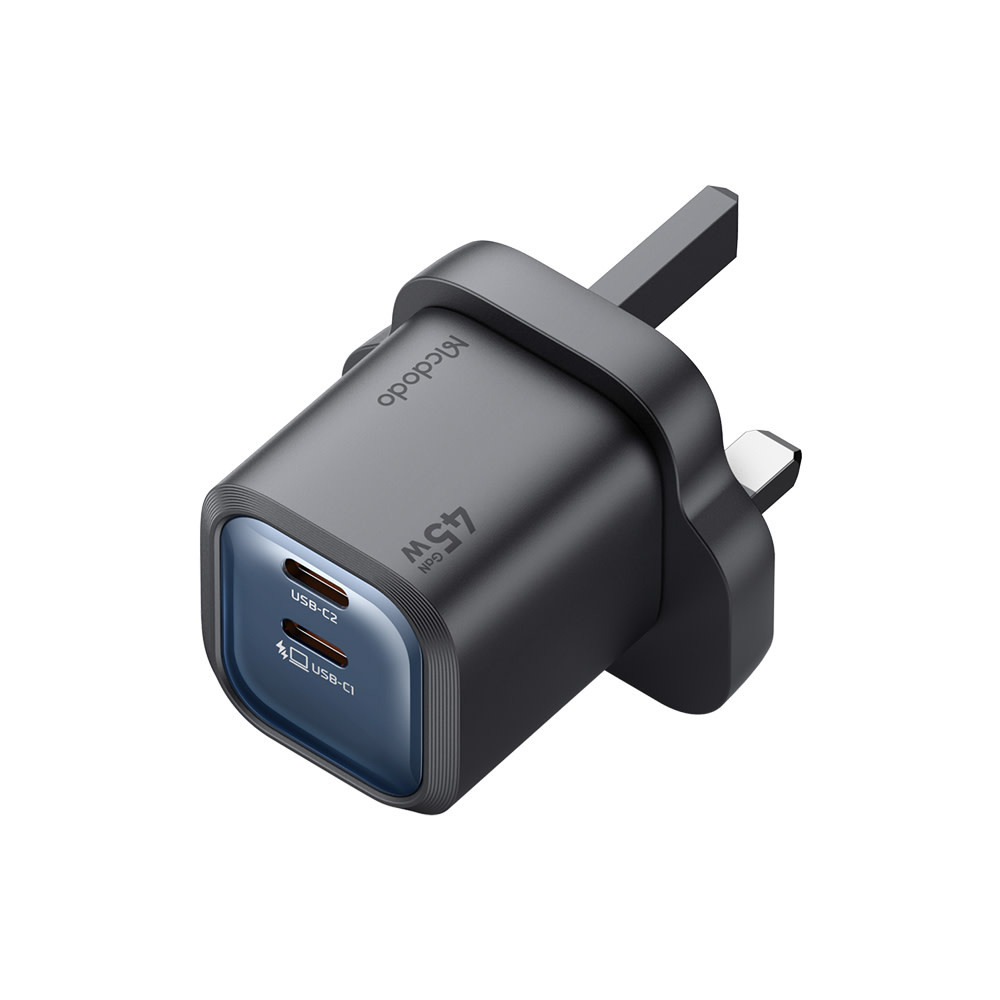 Mcdodo Gana Mini Gan Tech Dual USB-C Ports Charger 45W - Black