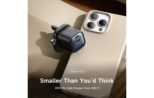 Mcdodo Gana Mini Gan Tech Dual USB-C Ports Charger 45W - Black