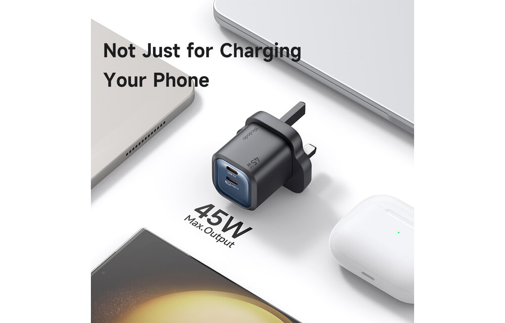Mcdodo Gana Mini Gan Tech Dual USB-C Ports Charger 45W - Black