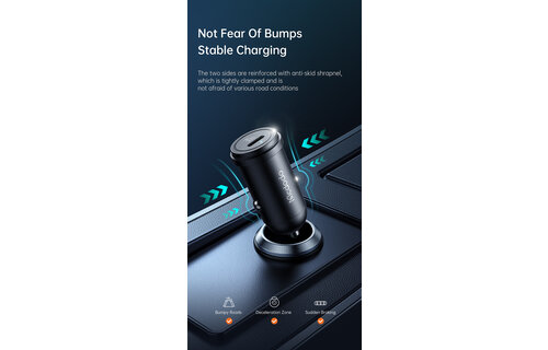 Mcdodo 30W PD Fast Car Charger with USB-C to Lightning Cable 1.2m - Black