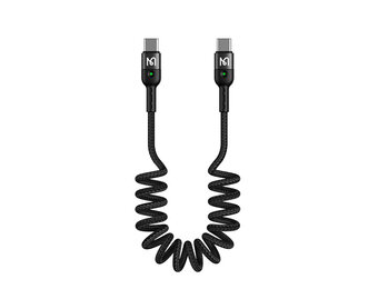 Mcdodo 60W PD Fast Charger Type-C Coiled Data Cable 1.8m - Black