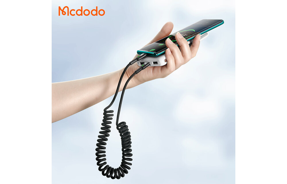 Mcdodo 60W PD Fast Charger Type-C Coiled Data Cable 1.8m - Black