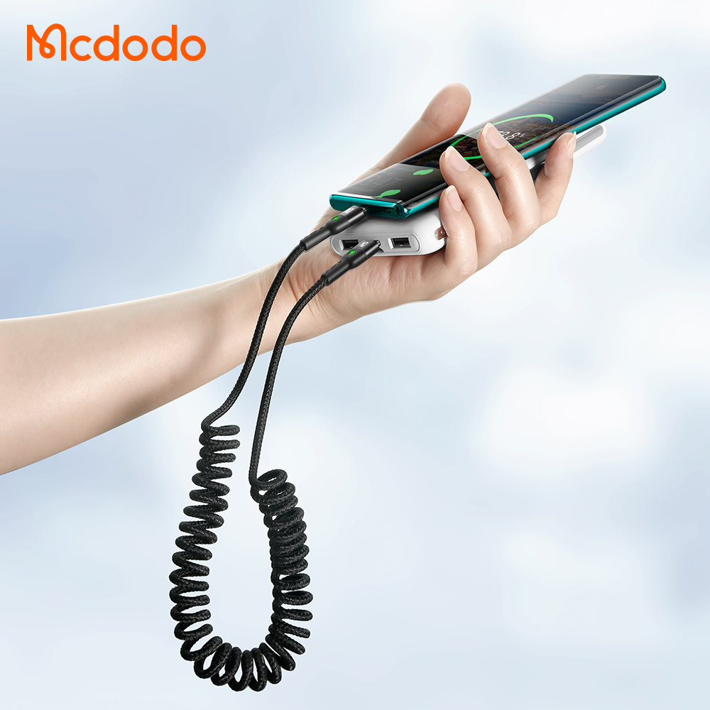 Mcdodo 60W PD Fast Charger Type-C Coiled Data Cable 1.8m - Black