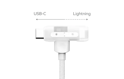 Momax 1 Link Flow Duo 2-in1 USB-C to USB-C & Lightning Braided Cable 1.5m - White