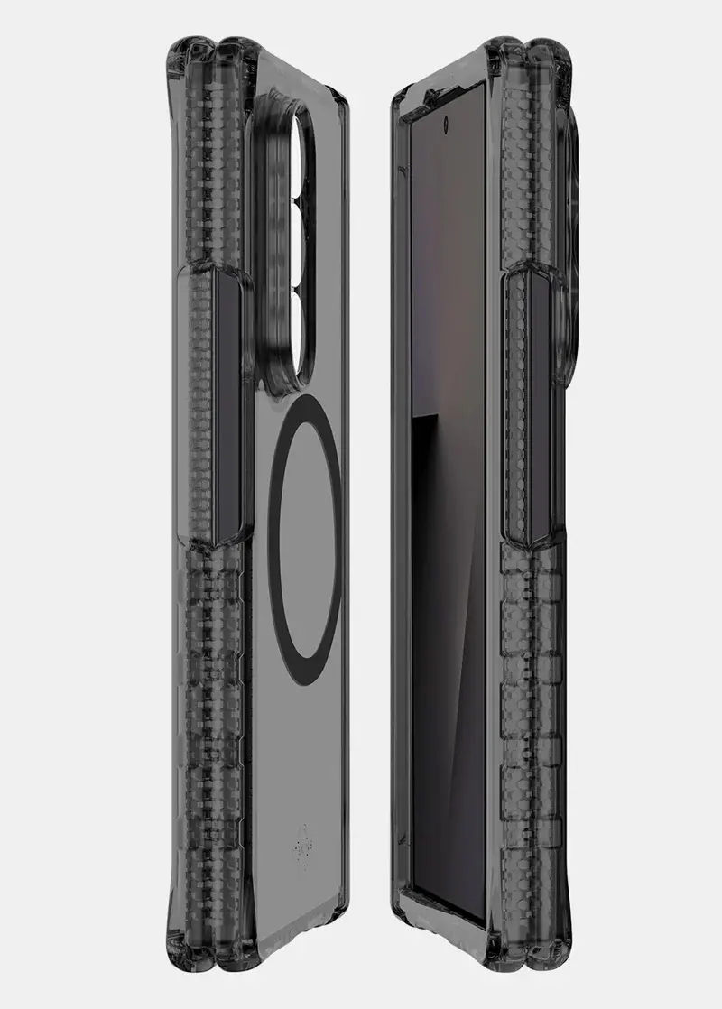 Itskins Hybrid Clear Hinge with MagSafe Case for Samsung Galaxy Z Fold 7 - Smoke and Transparent