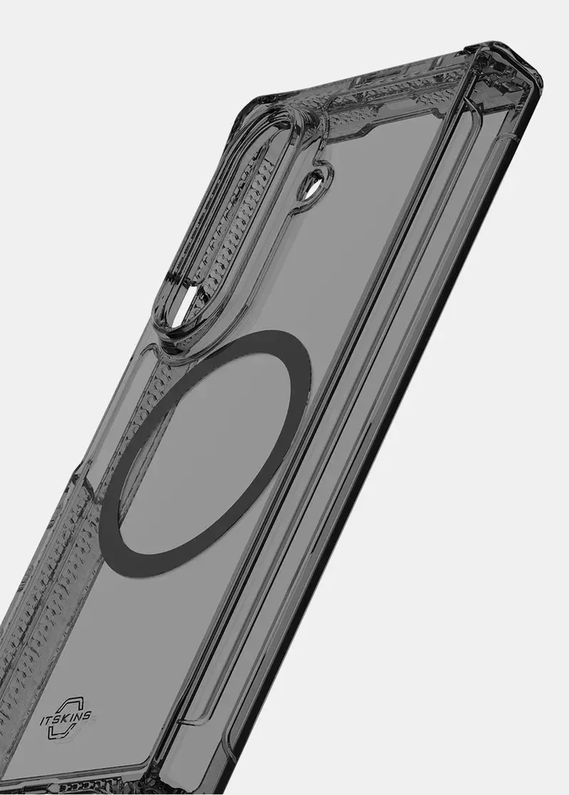 Itskins Hybrid Clear Hinge with MagSafe Case for Samsung Galaxy Z Fold 7 - Smoke and Transparent