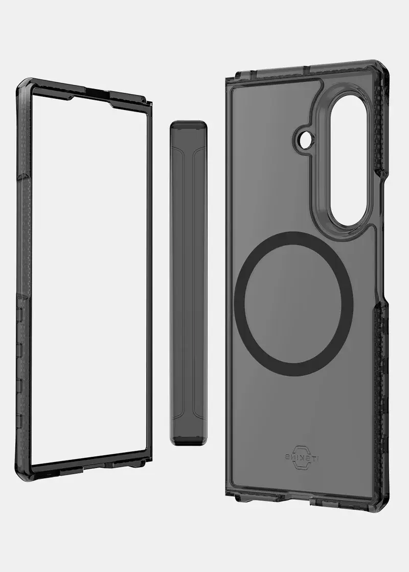 Itskins Hybrid Clear Hinge with MagSafe Case for Samsung Galaxy Z Fold 7 - Smoke and Transparent