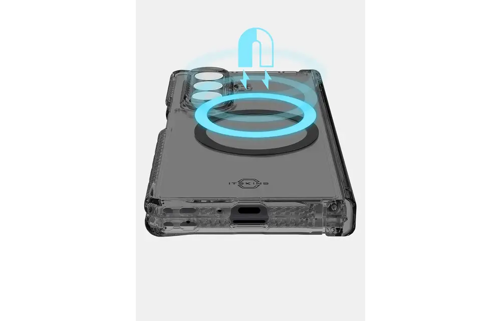 Itskins Hybrid Clear Hinge with MagSafe Case for Samsung Galaxy Z Fold 7 - Smoke and Transparent