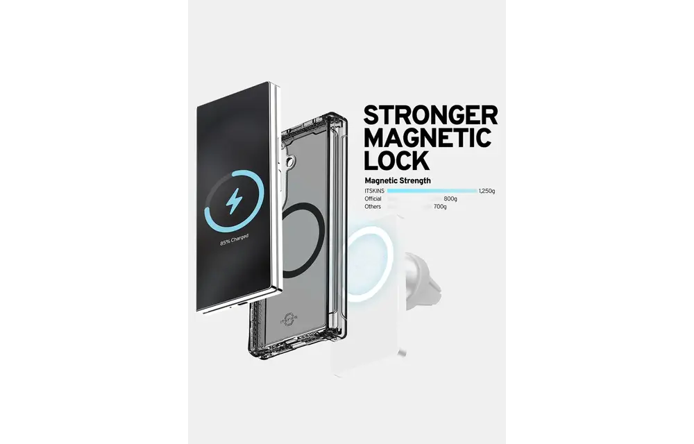 Itskins Hybrid Clear Hinge with MagSafe Case for Samsung Galaxy Z Fold 7 - Smoke and Transparent