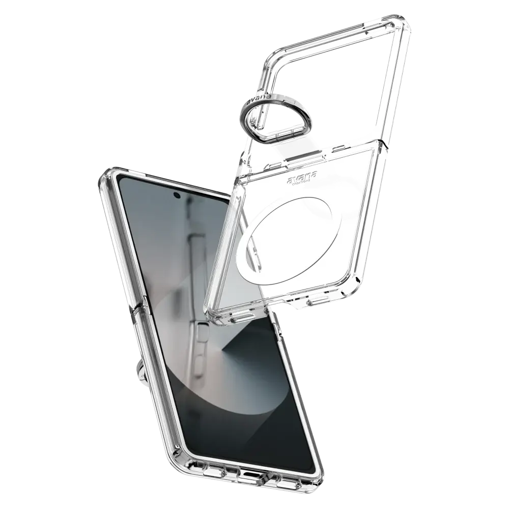 Avana ice Clear with Ring with MagSafe Case for Samsung Galaxy Z Flip 7 - Transparent
