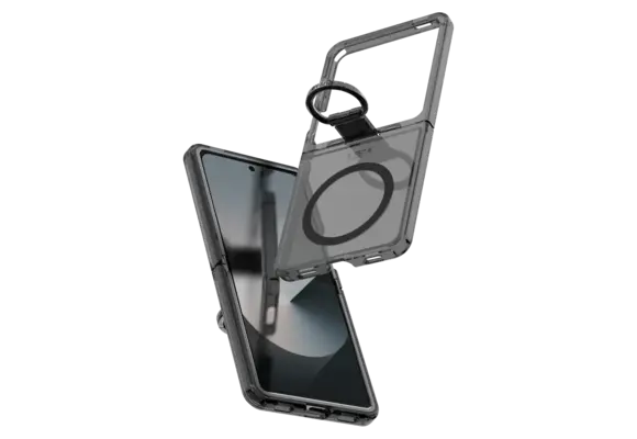 Avana ice Clear with Ring with MagSafe Case for Samsung Galaxy Z Flip 7 - Smoke