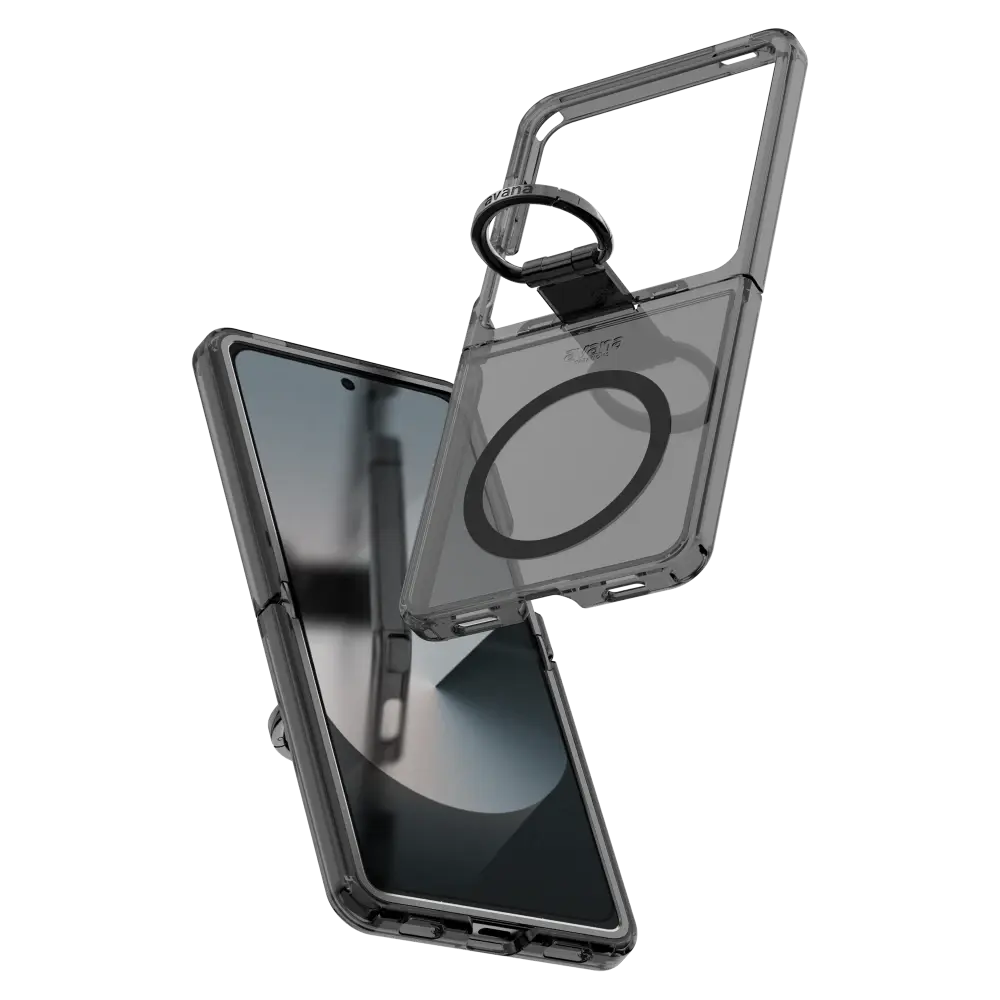 Avana ice Clear with Ring with MagSafe Case for Samsung Galaxy Z Flip 7 - Smoke