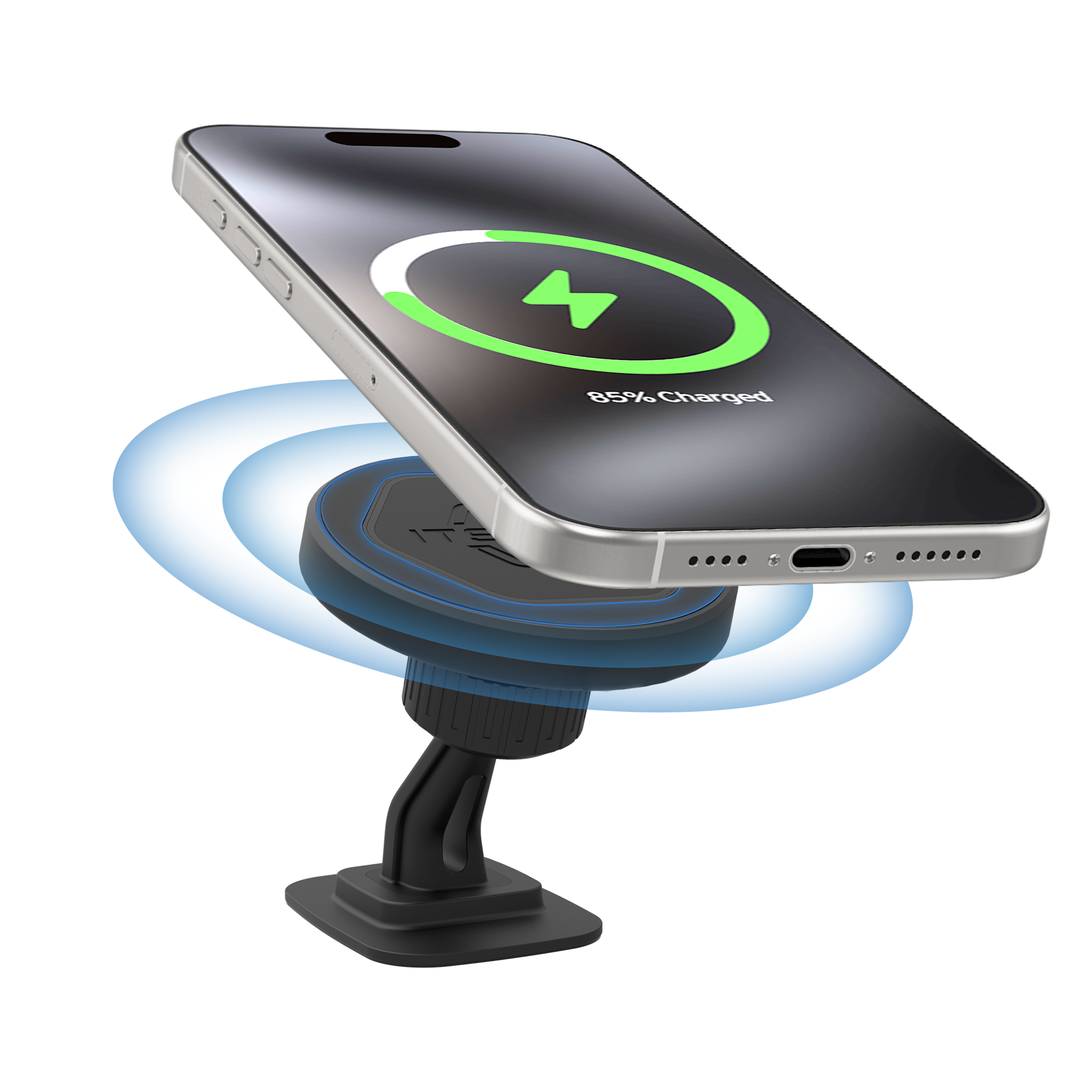 ITSKINS Hybrid Dash Mount Plus Hexo MagSafe Wireless Charger - Black