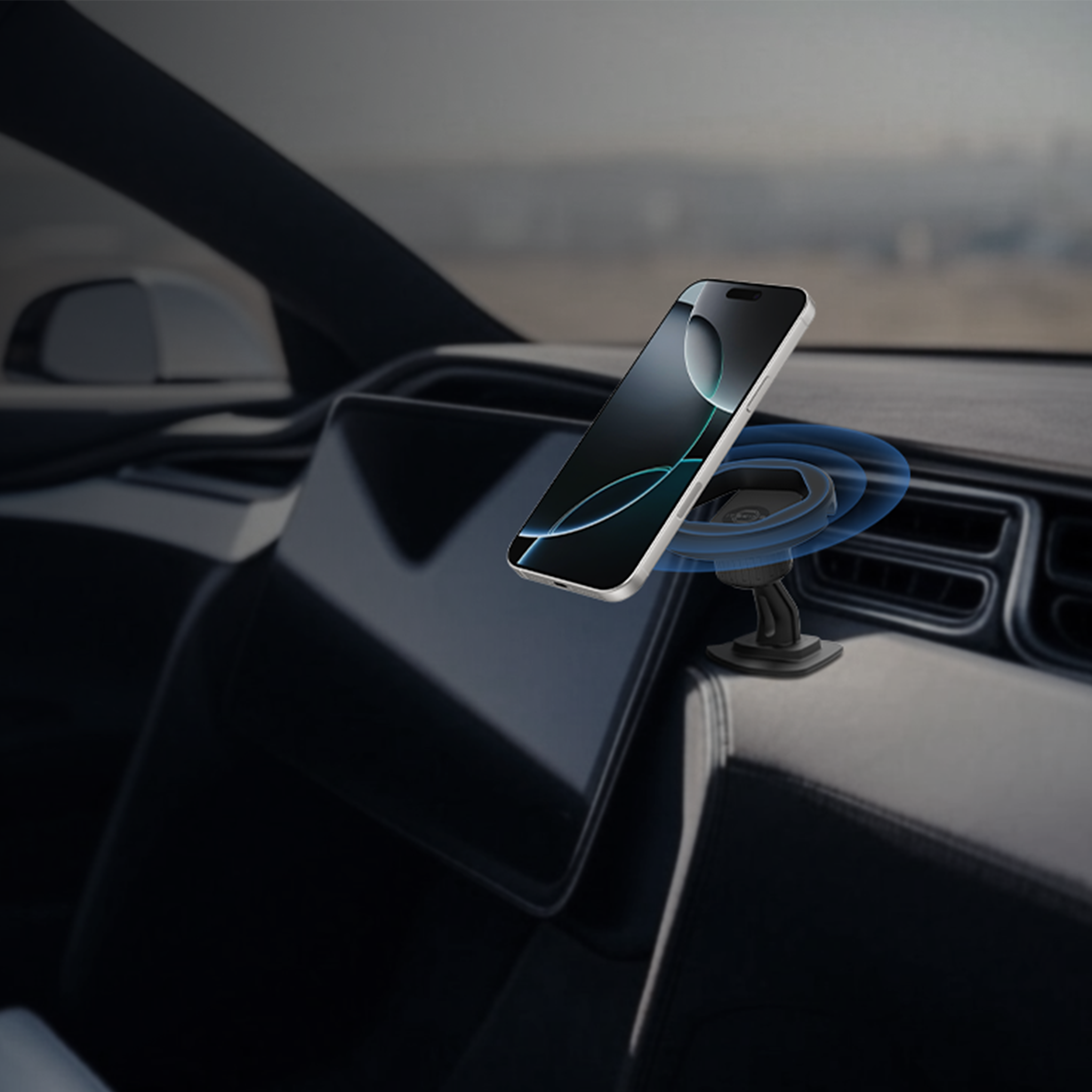 ITSKINS Hybrid Dash Mount Plus Hexo MagSafe Wireless Charger - Black