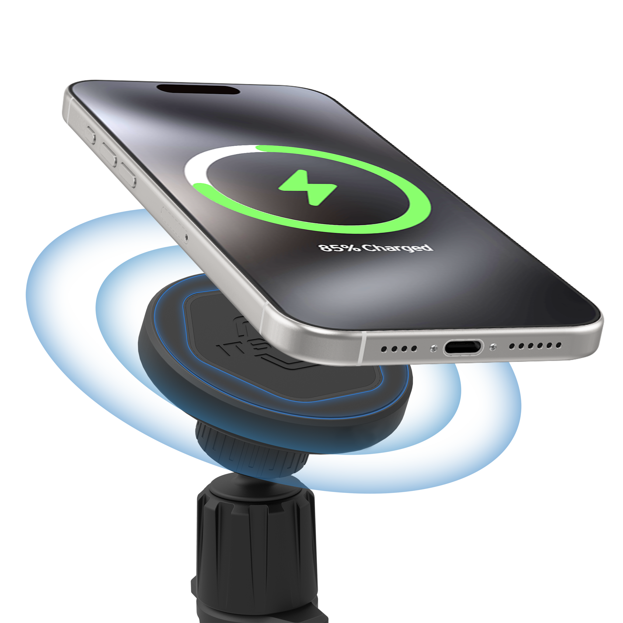 ITSKINS Hybrid Vent Mount Plus Hexo MagSafe Wireless Charger - Black