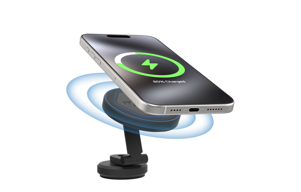 ITSKINS Hybrid Stick-On 360 Mount Plus Hexo MagSafe Wireless Charger - Black