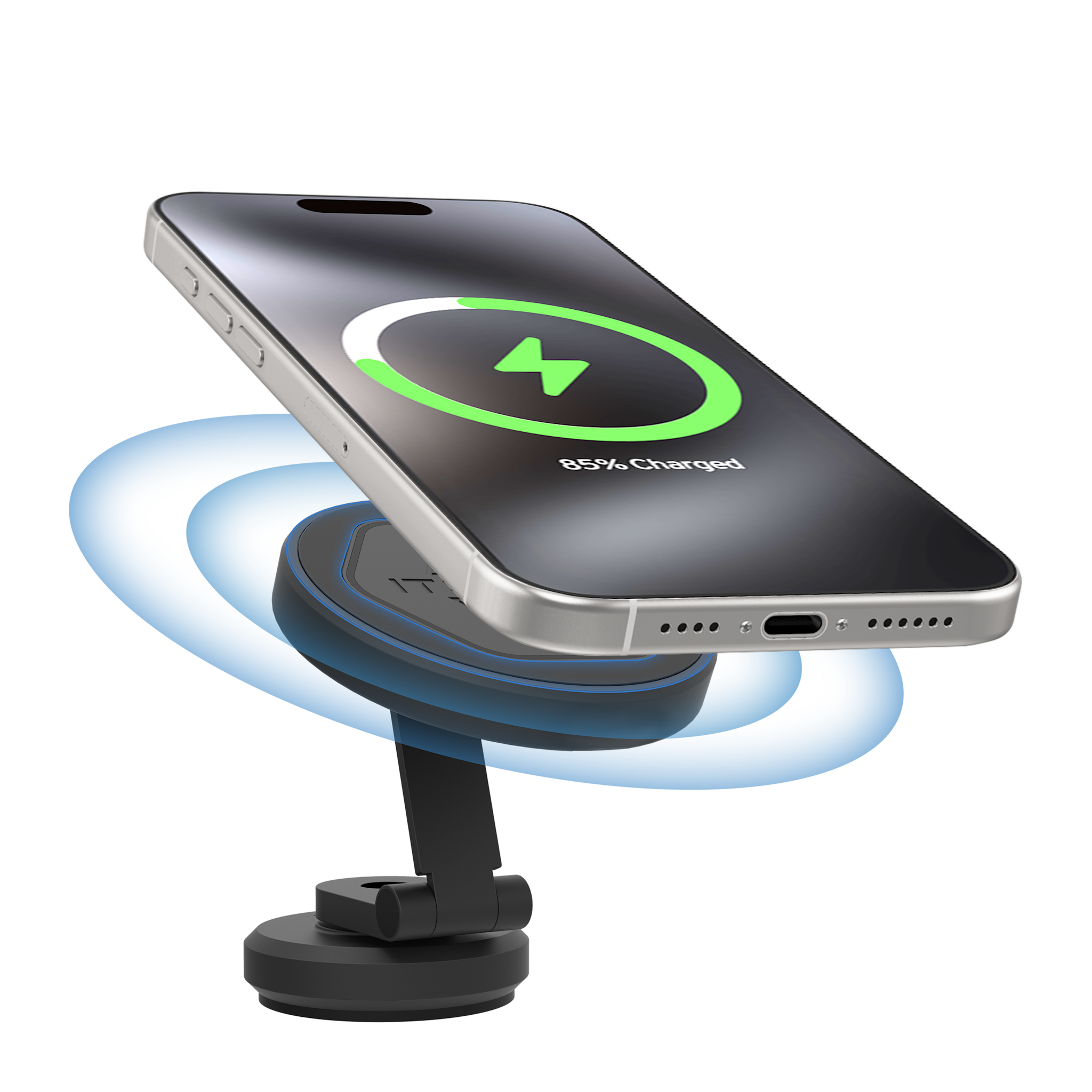 ITSKINS Hybrid Stick-On 360 Mount Plus Hexo MagSafe Wireless Charger - Black