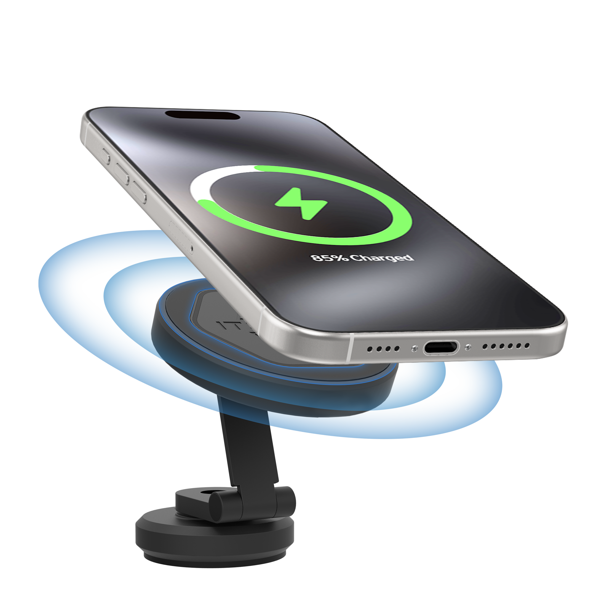 ITSKINS Hybrid Stick-On 360 Mount Plus Hexo MagSafe Wireless Charger - Black