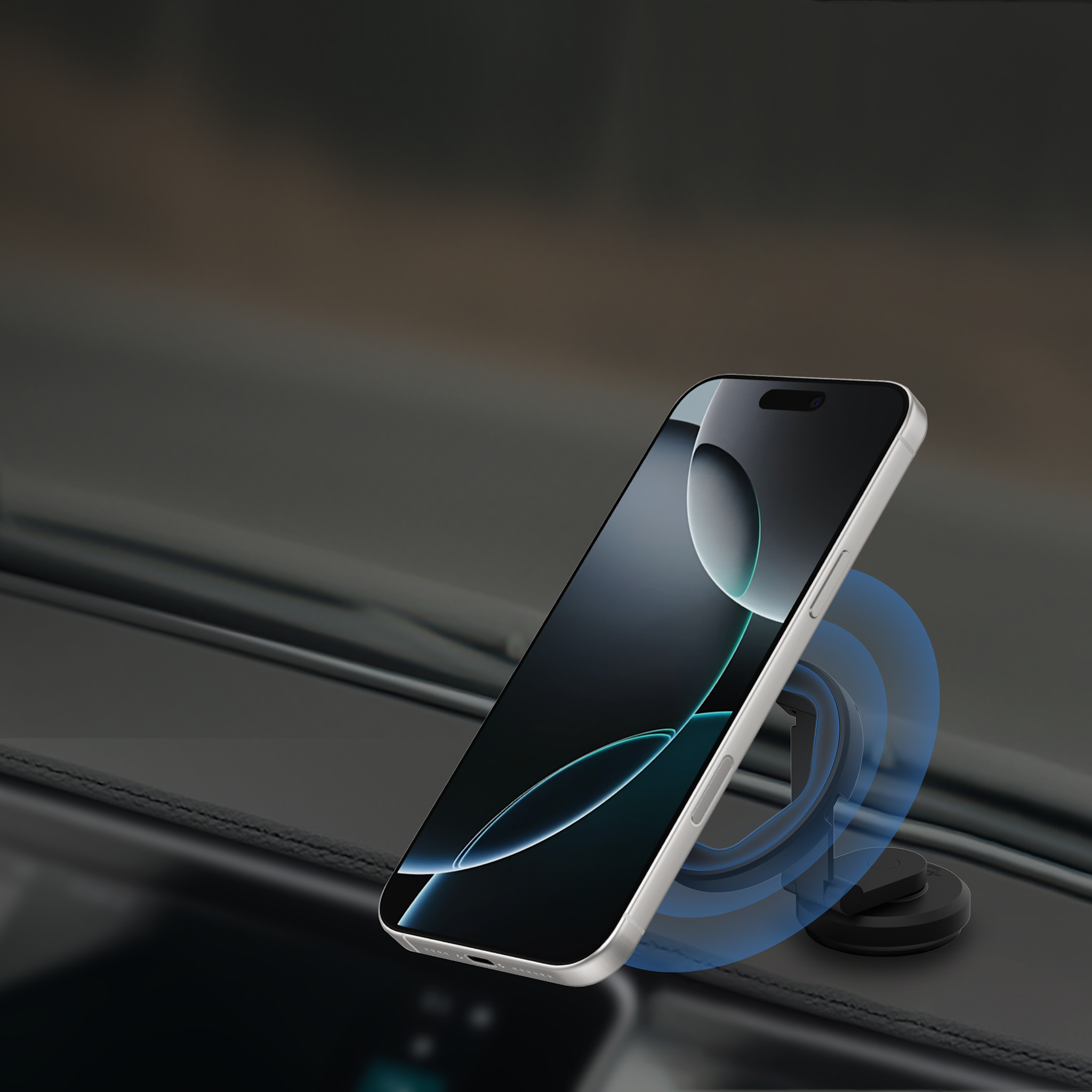 ITSKINS Hybrid Stick-On 360 Mount Plus Hexo MagSafe Wireless Charger - Black