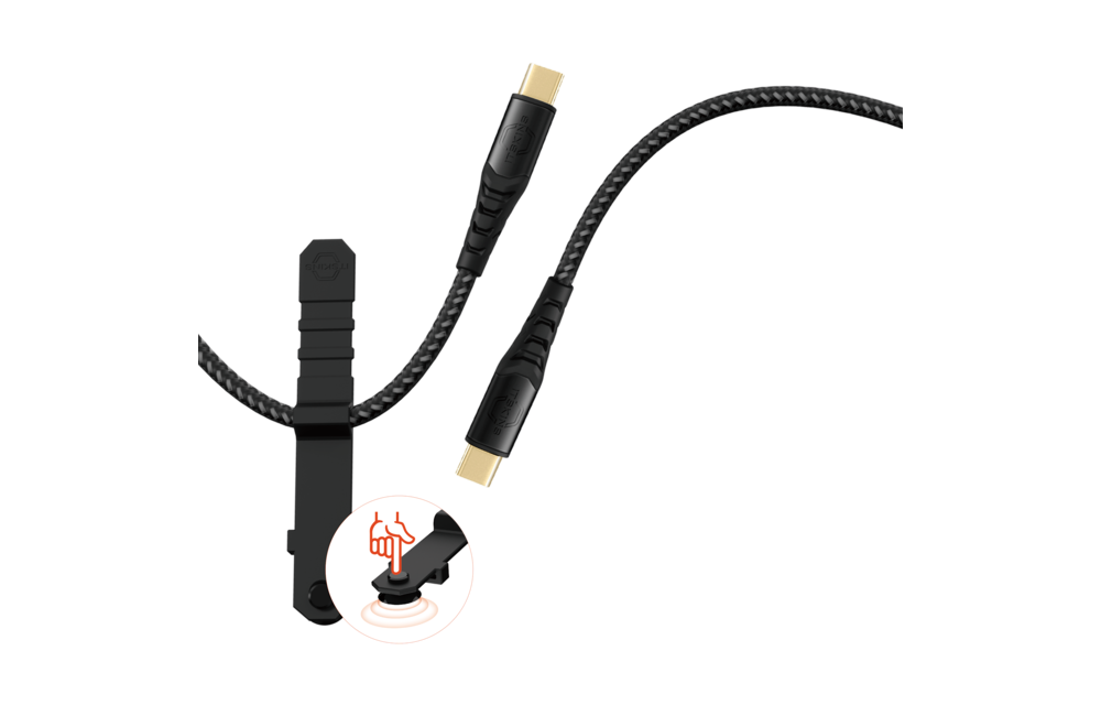 ITSKINS Supreme 140W Cable USB-C to USB-C With Cable Organizer 2m - Black