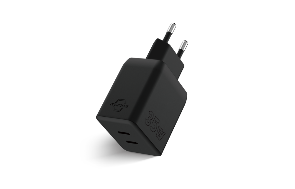 ITSKINS Spectrum 35W PD Fast Charger 2 Port USB-C EU Plug - Black