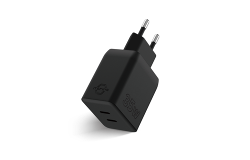 ITSKINS Spectrum 35W PD Fast Charger 2 Port USB-C EU Plug - Black